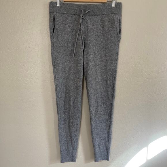 Quince 100% Mongolian Cashmere Sweatpants Womens Size Medium Grey Gray Joggers - Picture 2 of 4